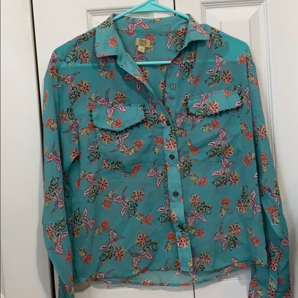 Long sleeve sheer top